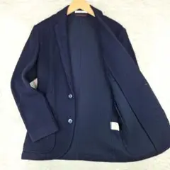 美品✨SHIPS　ニット　テーラードジャケット　ネイビー　M