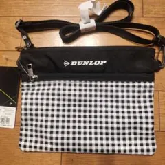 DUNLOP サコッシュ　 ブラック×チェック
