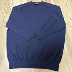 シップス) 7ゲージ エアリー コットン プルオーバー ニット ネイビー M 