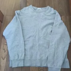 GU グレー クルーネック 長袖スウェット