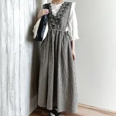 Sara mallika サラマリカ ギンガムチェック ワンピース 半袖 美品