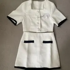 ワッフルパイピングカラー半袖セットアップ