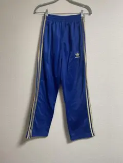 adidas トラックパンツ 青 ストライプ