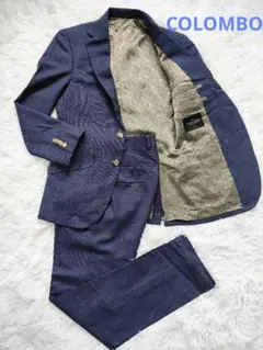 【美品✨】銀座グローバルスタイル　イタリア　オーダースーツ　総柄　青