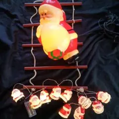 送料込 LEDはしごサンタ L 1P+サンタライト イルミネーション クリスマス