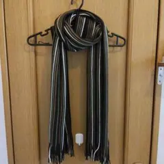 golden bear ストライプマフラー　ストール　フリンジ付き　ブランド