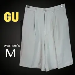 美品✨【GU】センタープレスバミューダパンツ　ウエストゴム　さらさら　キレイめ