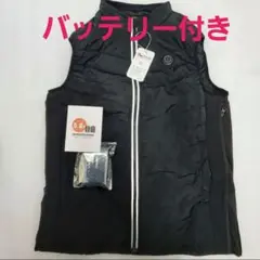 電熱ベスト ヒーターベスト バッテリー付　スキー アウター ジャケット　ブラック