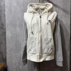 FILA フルジップパーカー アイボリー グレー