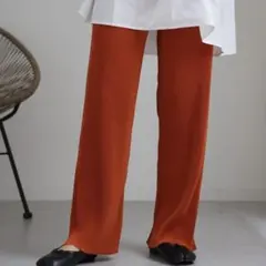 オレンジ ポリエステル カジュアルパンツ サイズF