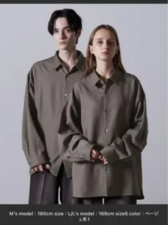 【おまけ可】CLEL バルーン袖ルーズレギュラーカラーシャツ　XS