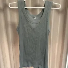 UNIQLO リブタンクトップ グリーン Mのサムネイル