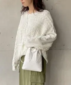 【新品】カプリシュレマージュ　パッチワークケーブルプルオーバー