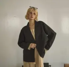 loin nuit フリルレイヤードジャケット グレー