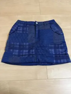 ロサーセンネイビー系チェック柄スカート　　ROSASEN ゴルフウェア