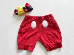 ミッキー なりきり パンツ ＆ 蝶ネクタイセットディズニーハーフパンツ120cm