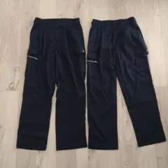 作業着　薄手　ズボン　ウエスト79　ネイビー　2枚セット