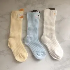 ベビー ハイソックス 靴下 ニーハイソックス 綿 メッシュ 動物 3足セット