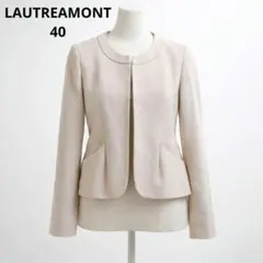 ロートレアモン ノーカラージャケット　セレモニー　入学式　オフィス　ベージュ　L