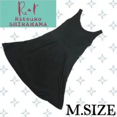 g49〚Ritsuko SHIRAHAMA〛 ノースリーブワンピース 黒 Mのサムネイル