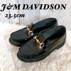 【美品】J&M DAVIDSON ブラック　ビットローファー 23.5cm