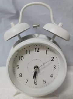 ホワイト アラーム時計 アナログ