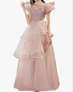 ピンク オフショル 前撮り 二次会 バースデー　ウェディング カラードレス XS