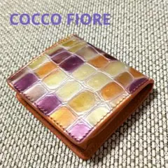 COCCO FIORE コッコフィオーレ コインケース クロコ調 オレンジ系のサムネイル