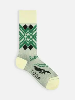TOGA Jacquard socks レディース アイボリー タビオのサムネイル