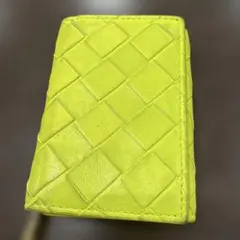 ボッテガヴェネタ 三つ折り財布 マキシイントレチャート イエロー 本革 RFID