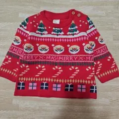 エイチアンドエム　Ｈ＆Ｍ　クリスマス柄赤ニットセーター