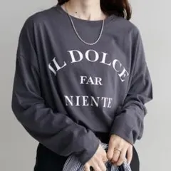 DISCOAT 【WEB限定】IL DOLCE ロングTシャツ チャコールグレー