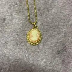 178.ゴールド カメオペンダント ネックレス