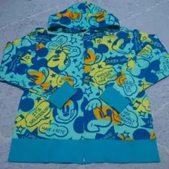 ミッキーマウス フード付きジップアップパーカー　メンズLサイズ