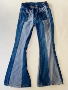 サムシング SOMETHINGフレアパンツ パッチワークデザイン 120 細身