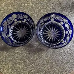 切子小鉢　　2個セット11㎝✖️11㎝　高さ6㎝