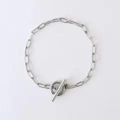 №87 オーバルチェーン マンテル ブレスレット シルバー ステンレス316L◎