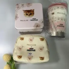 PAUL&JOE✖️MonPetit 非売品タンブラー+ポーチ+缶