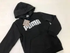 （29）PUMA プーマ ジュニア ロゴ パーカー ブラック 120-130㎝