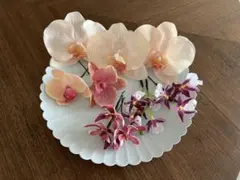 ピンク胡蝶蘭　ヘッドドレス　ヘッドパーツ　アーティフィシャルフラワー　髪飾り