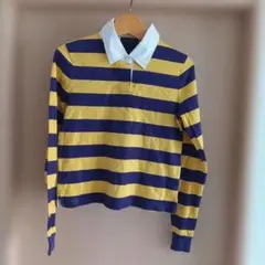 XS アメリカ製 ラルフローレン ラガーシャツ 紫黄