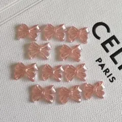 ネイルパーツ リボン 11個セット ピンク パール