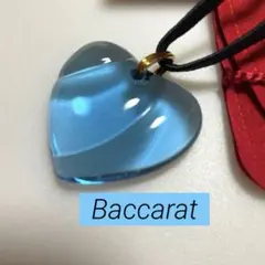 Baccarat クリスタル ハートネックレス　ペンダント　ブルー