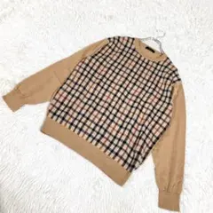 【日本製】DAKS ダックス　スウェット　トレーナー　チェック　Mサイズ