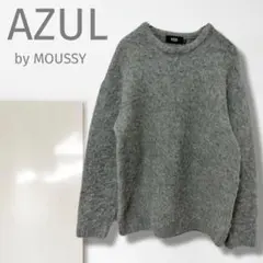 k2【アズール】ニット/丸首 シャギー 暖かい グレー ゆったり 人気 着回し