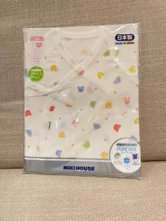 【未開封】コンビ肌着50cm／ミキハウスベビー／ピュアベールどうぶつ柄フライス