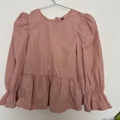 H&M DIVIDED バックリボン ペプラムブラウス ピンク XSのサムネイル