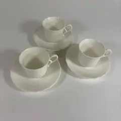 ナルミ シルキーホワイト カップ＆ソーサー 3客セット