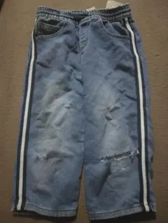 定番★Zara Kidsザラキッズ★ライン入りデニムパンツ長ズボン8サイズブルー