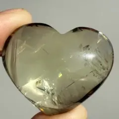シトリン　29.6g ハート　ファントム　非加熱　握り石 　自然石　底面磨き
